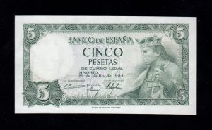 5 pesetas 1954, serie J, S/C-