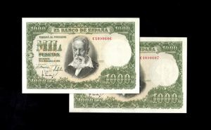 Pareja correlativa 1000 pesetas 1951, serie C, S/C