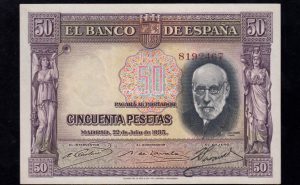 50 pesetas 1935, sin serie, EBC+