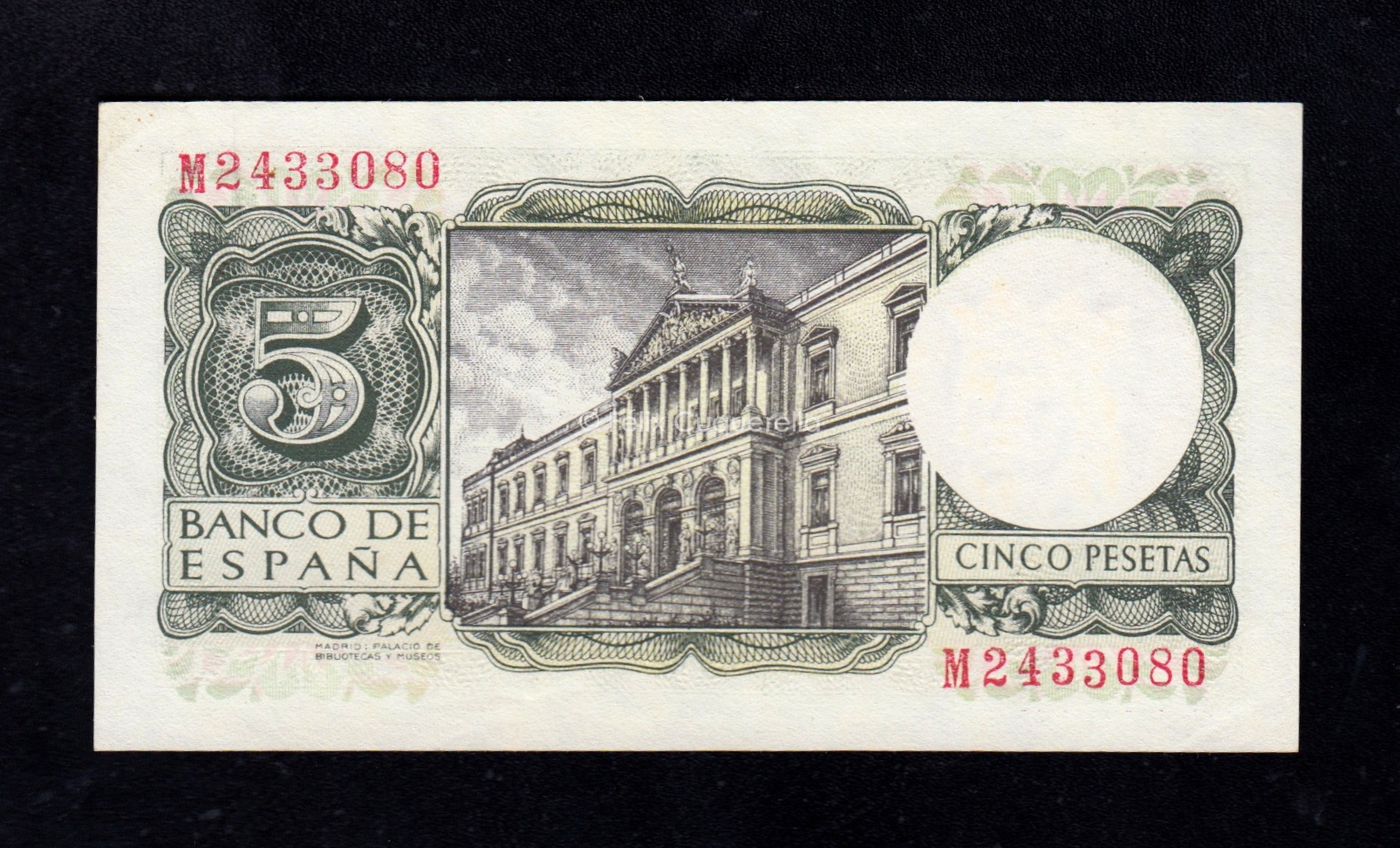 5 pesetas 1954, serie M, S/C- 5 pesetas 1954, serie M, S/C-