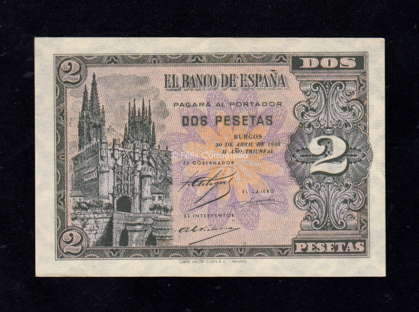 2 Pesetas abril 1938, serie C, EBC 2 Pesetas abril 1938, serie C, EBC