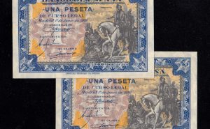 Pareja correlativa 1 Peseta junio 1940, serie C, S/C-