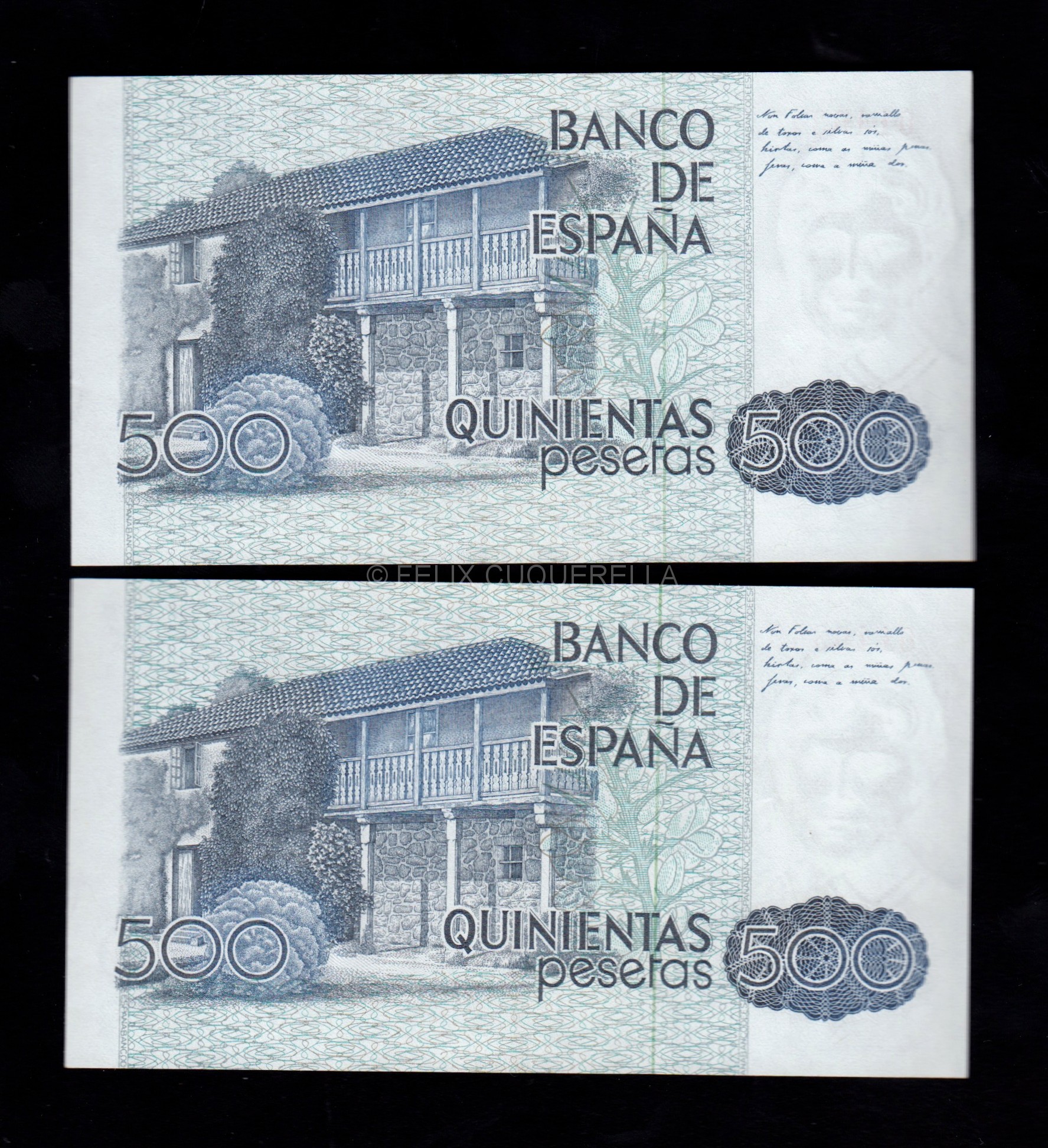 Pareja correlativa 500 pesetas 1979, sin serie, S/C- Pareja correlativa 500 pesetas 1979, sin serie, S/C-