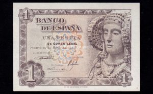 1 peseta 1948, sin serie, S/C, manchita