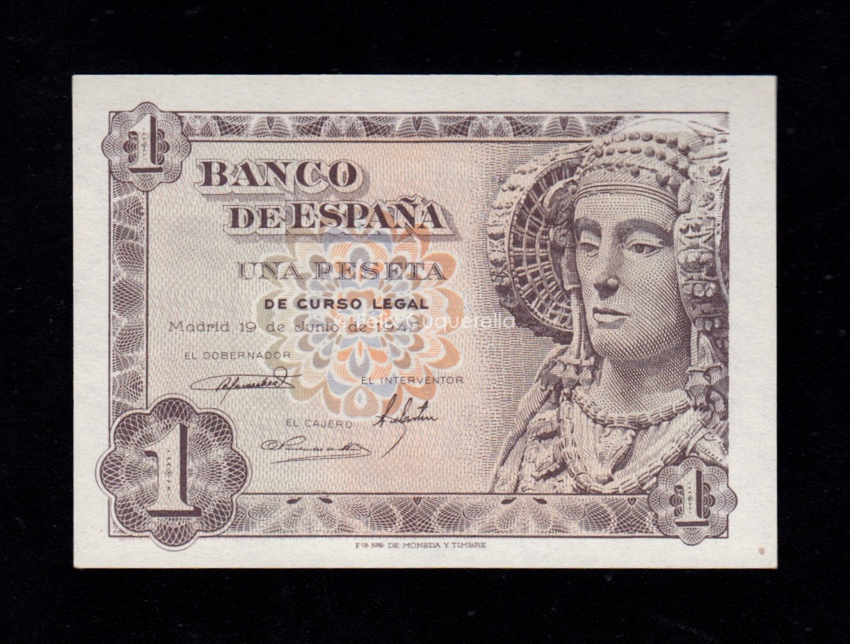 1 peseta 1948, sin serie, S/C, manchita 1 peseta 1948, sin serie, S/C, manchita
