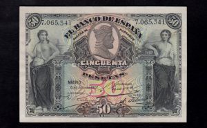 50 Pesetas 1907, sin serie, EBC- anverso