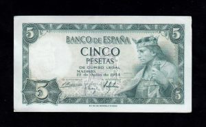 5 pesetas 1954, serie A, EBC