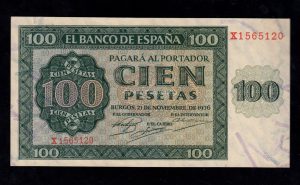 100 Pesetas 1936, serie X, S/C-