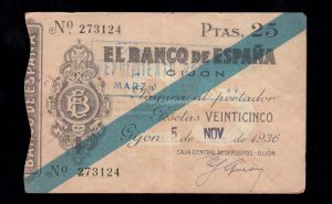 Banco de Gijón 1936, 25 pesetas, MBC