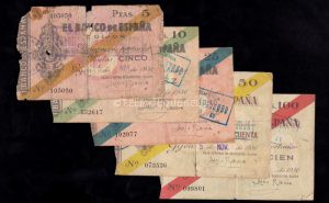 Banco de España, Gijón, todos los valores, de R/C- a B/C+ anverso