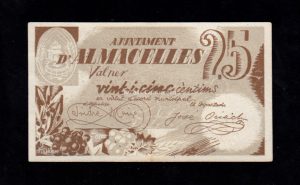 Almacelles (Lérida), 25 céntimos 1937, EBC+