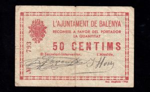 Balenya (Barcelona), 50 céntimos, MBC-