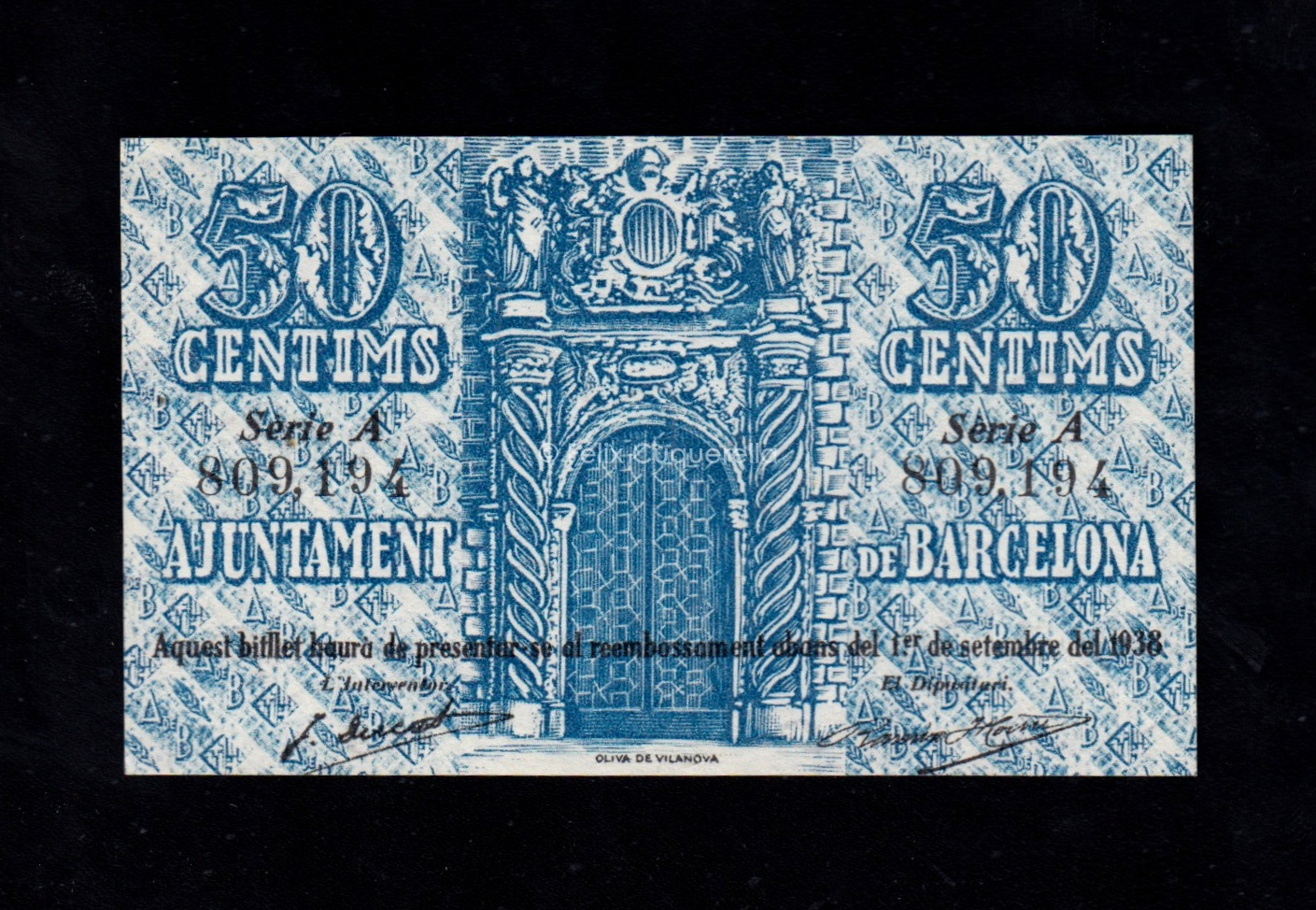 Barcelona, 50 céntimos 1937, S/C- Barcelona, 50 céntimos 1937, S/C-