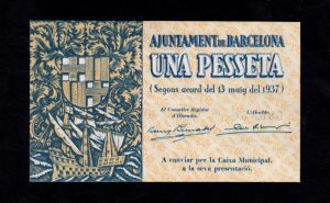 Barcelona, 1 peseta 1937, S/C