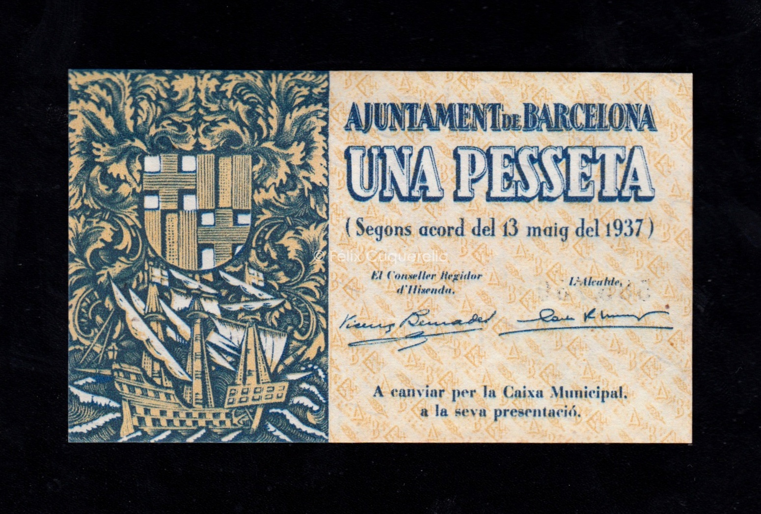 Barcelona, 1 peseta 1937, S/C Barcelona, 1 peseta 1937, S/C