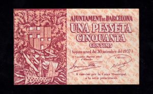Barcelona, 1,50 pesetas 1937, S/C-