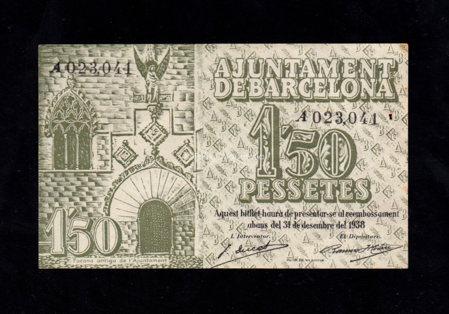 Barcelona, 1,50 pesetas 1937, S/C- Barcelona, 1,50 pesetas 1937, S/C-
