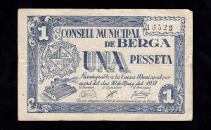 Berga (Barcelona), 1 peseta 1937, MBC