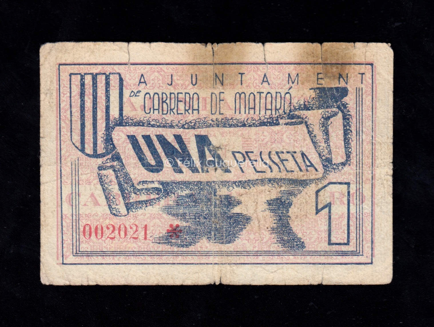 Cabrera de Mataró (Barcelona), 1 peseta, B/C Cabrera de Mataró (Barcelona), 1 peseta, B/C