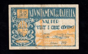 Calella (Barcelona), 25 céntimos 1937, MBC