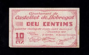 Castellet de Llobregat (Barcelona), 10 céntimos 1937, MBC