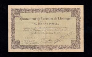 Castellet de Llobregat (Barcelona), 1peseta 1937, MBC-
