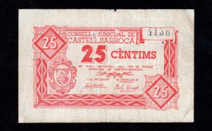 Castellsarroca (Barcelona), 25 céntimos, MBC-