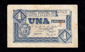 Castellsarroca (Barcelona), 1 peseta, MBC-