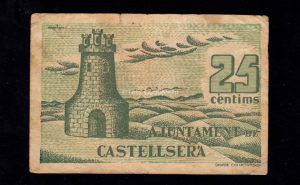 Castellserá (Lérida), 25 céntimos, MBC-