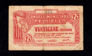 Cervelló (Barcelona), 25 céntimos 1937, B/C