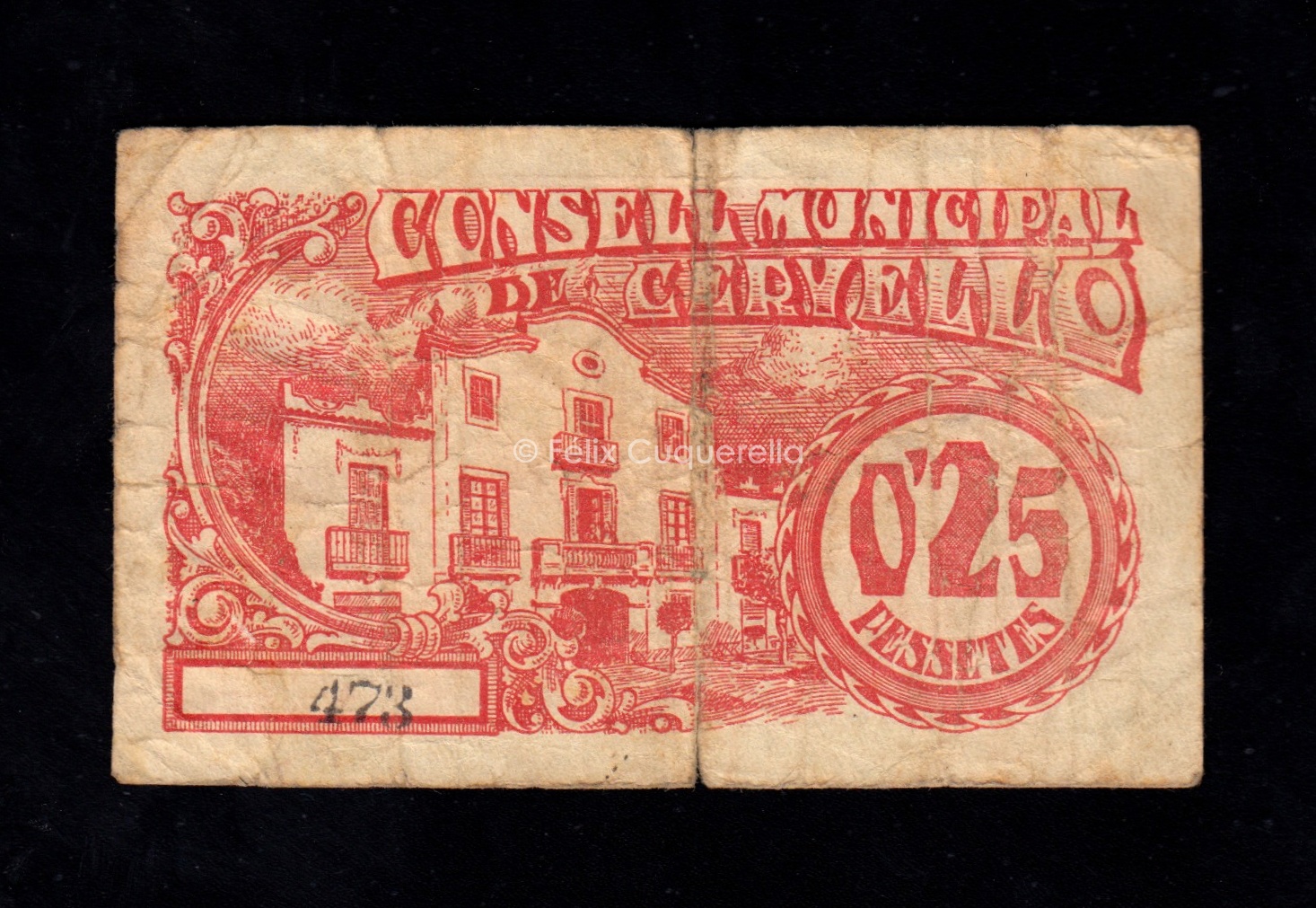 Cervelló (Barcelona), 25 céntimos 1937, B/C Cervelló (Barcelona), 25 céntimos 1937, B/C