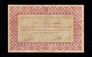 Codines del Vallés (Barcelona), 25 céntimos 1937, MBC