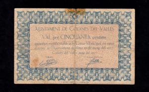 Codines del Vallés (Barcelona), 50 céntimos 1937, B/C+
