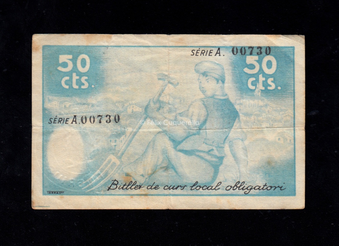 Dosrius (Barcelona), 50 céntimos 1937, B/C+ Dosrius (Barcelona), 50 céntimos 1937, B/C+