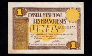 Les Franqueses (Barcelona), 1 peseta 1937, MBC-