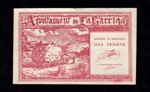 La Garriga (Barcelona), 1 peseta 1937, EBC-