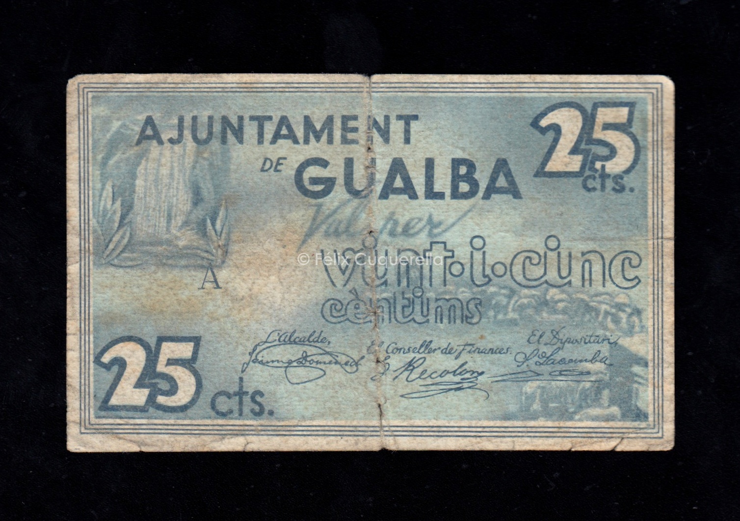 Gualba (Barcelona), 25 céntimos 1937, B/C Gualba (Barcelona), 25 céntimos 1937, B/C