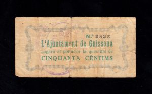 Guissona (Lérida), 50 céntimos 1937, B/C