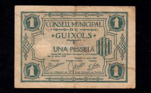 Guixols (Gerona), 1 peseta 1937, MBC-