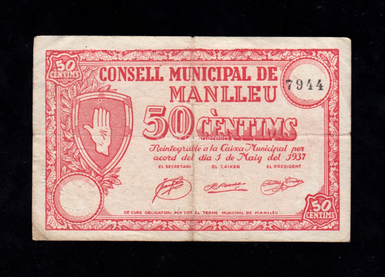 Manlleu (Barcelona), 50 céntimos 1937, MBC Manlleu (Barcelona), 50 céntimos 1937, MBC