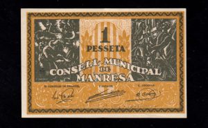Manresa (Barcelona), 1 peseta, EBC+