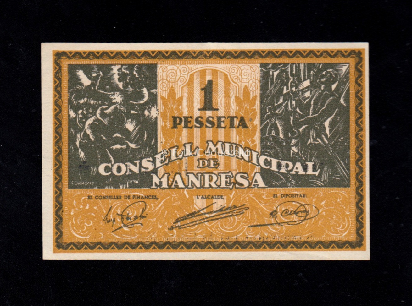 Manresa (Barcelona), 1 peseta, EBC+ Manresa (Barcelona), 1 peseta, EBC+