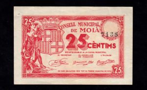 Moià (Barcelona), 25 céntimos, EBC