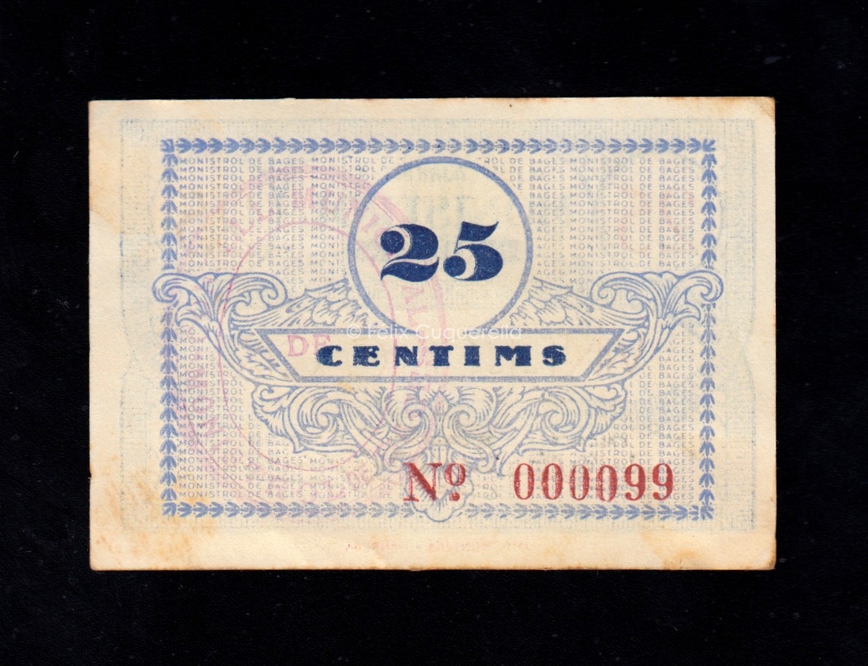 Monistrol de Bages (Barcelona), 25 céntimos, EBC- Monistrol de Bages (Barcelona), 25 céntimos, EBC-