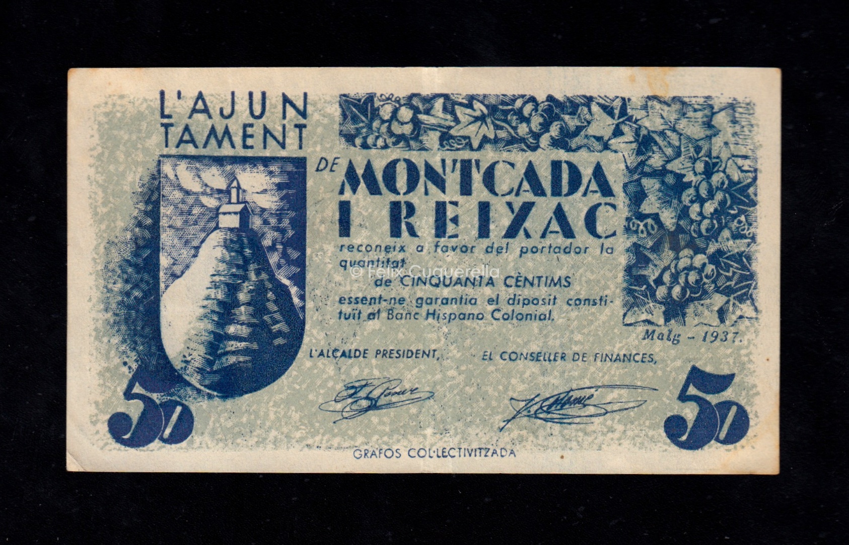 Montcada i Reixac (Barcelona), 50 céntimos 1937, EBC- Montcada i Reixac (Barcelona), 50 céntimos 1937, EBC-
