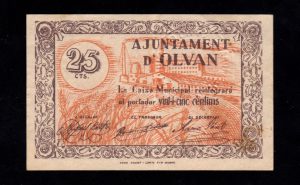 Olvan (Barcelona), 25 céntimos, EBC-