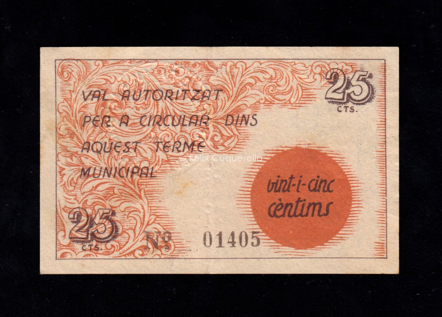 Olvan (Barcelona), 25 céntimos, EBC- Olvan (Barcelona), 25 céntimos, EBC-