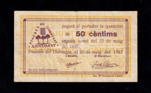 Pinedes del Llobregat (Barcelona), 50 céntimos 1937, MBC