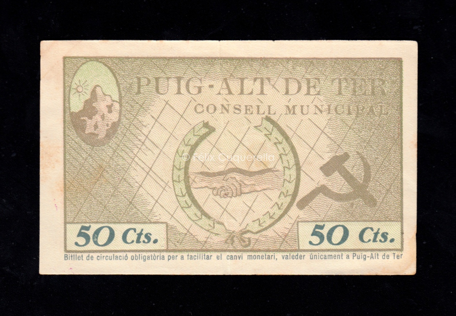 Puig-Alt de Ter (Gerona), 50 céntimos, EBC- Puig-Alt de Ter (Gerona), 50 céntimos, EBC-Puig-Alt de Ter (Gerona), 50 céntimos, EBC-