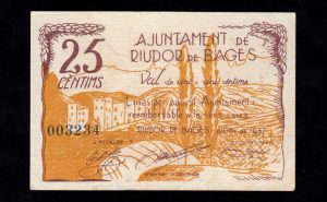 Riudor de Bages (Barcelona), 25 céntimos 1937, EBC